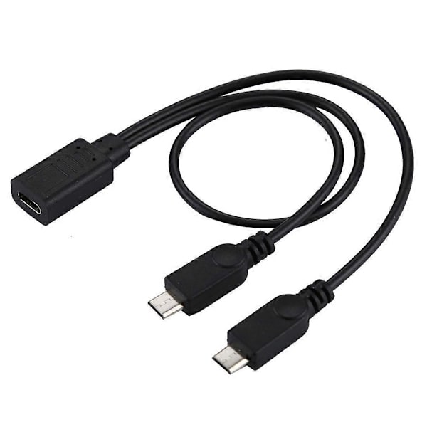 USB-C / Type-C Hun til 2 x Micro USB Han Adapter Y Kabel, Total Længde: ca. 30cm [DB] Not Specified
