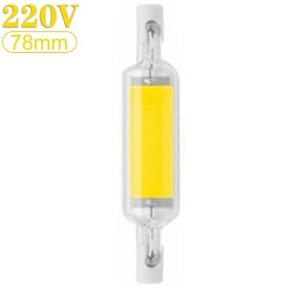 Sajy Led R7s Glass Tube Lamp Høy Lysstyrke Dobbel Endet Lys Erstatte Halogenlampe [DB] 220V Natural White 78mm