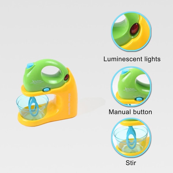 Haloppe Simulering Køkkenapparater Blender Rister Mixer med LED Lad Som Om Legetøj Db Blender