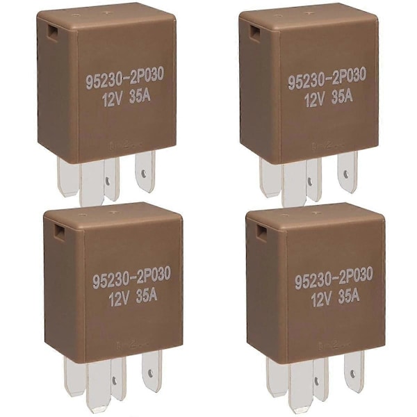Relä 95230-2P030 (4-pack), 4-stifts universellt effektrelä 12V 35A, för fordon [DB] Photo Color