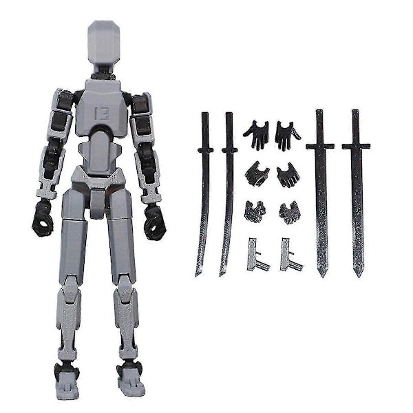 T13 Actionfigur Titan 13 Actionfigur Robot Actionfigur 3D-tryckt Action [DB] grey