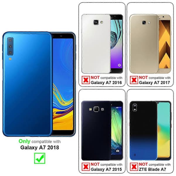 Galaxy A7 2018 Suojakotelo - Matta pinta korttipaikalla [DB] CLASSY SILVER Galaxy A7 2018