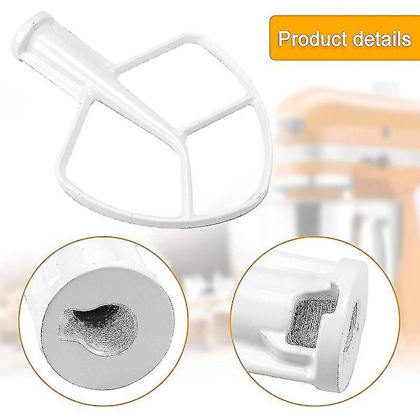 K5AB K5SS Køkkenmixer Hjælpebelagt flad pisker, erstatning for KitchenAid Mixer W10807813,9707670 XC  [dB} White