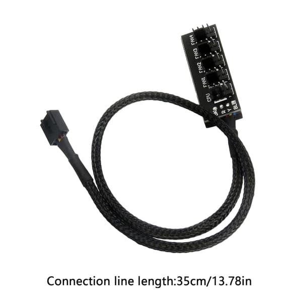 PC-viftesplitter - CPU-viftehub for datamaskinkjølingskontroll | 3 til 1 header-splitter med hastighet, effektiv varmestyring, for stasjonær, arbeidsstasjon