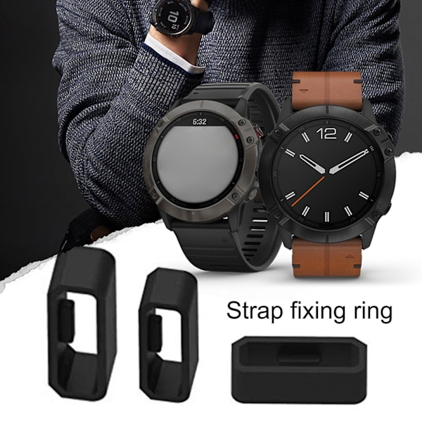 2 stk. Klokke Remmholderringer 22mm/26mm Loop Holder for Garmin Fenix 3/5X/5X Plus/6X/6/6 Pro/3 HR db White 26mm