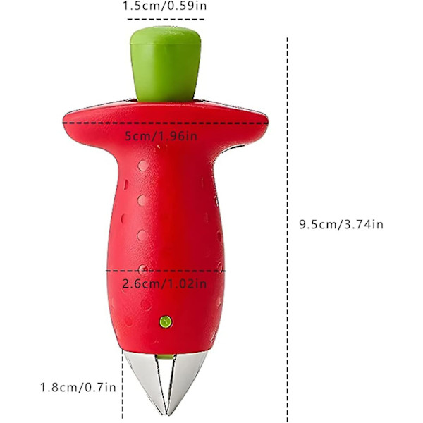 3 stk. fruktkjernefjerner, jordbærfjerner, jordbær- og tomatfjerner, rustfritt stål jordbær- og tomatfjerner for møre frukter og grønnsaker