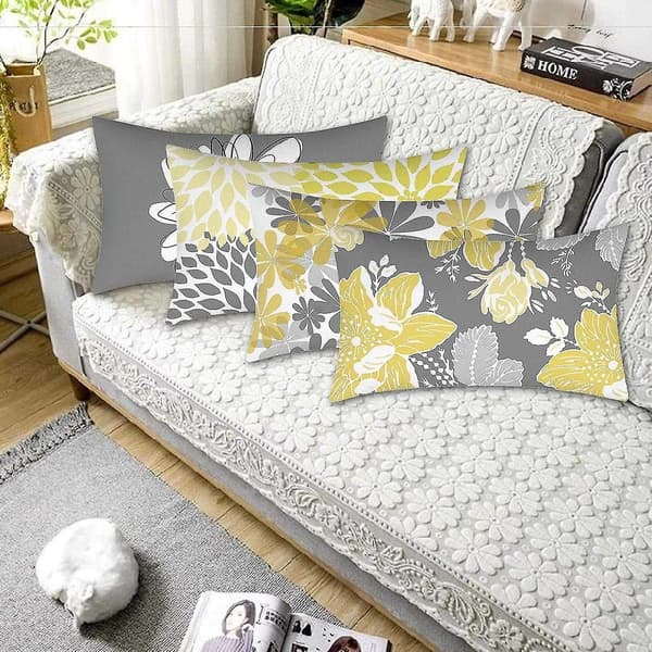 Kuddfodral, Blommig soffkudde, Heminredning för vardagsrum och sovrum 30x50cm (Daisy-30X50)[DB]