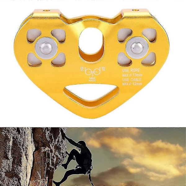 Bran Dubbel Rep Rulltrissa Avböjningsrulle Tandem Rulle Hårig Form För Linbana [DB] Gold