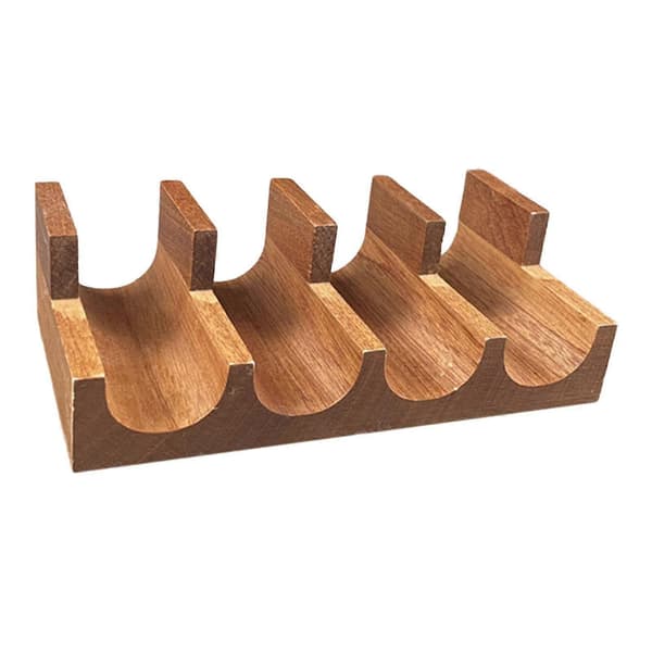 Træ Sushi Holder, Sushi Serveringsplade, Serveringsfad Stativ, Taco Stativ Bakke til Samlinger Restaurant [DB] Wood 4 Grid