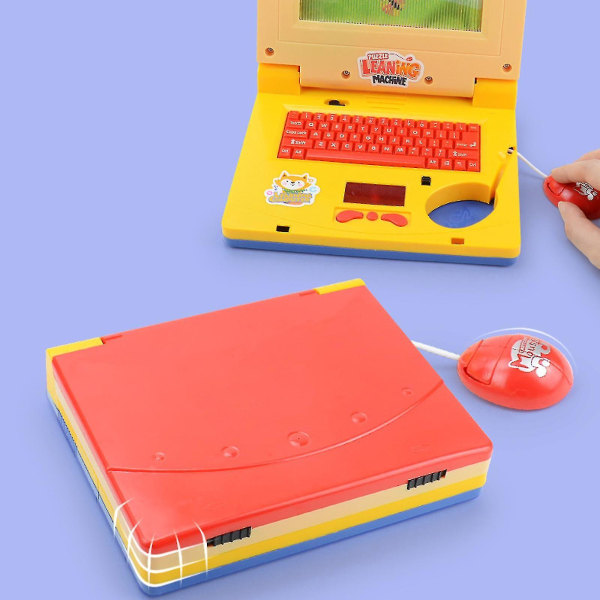 Bærbar datamaskin for barn, pedagogisk læringsdatamaskin for barn i alderen 3+, lydeffekter musikktastatur og mus inkludert Db Pink