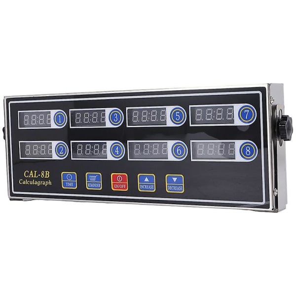 Cal-8b Portable Calculagraph, 8-kanals digital timer, Timing for matlaging på kjøkken LCD-skjerm Klokke ristepåminnelse