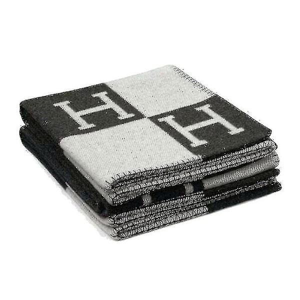 Tæppe Cashmere Blended Hæklet Bærbar 130x170cm  [dB} Grey