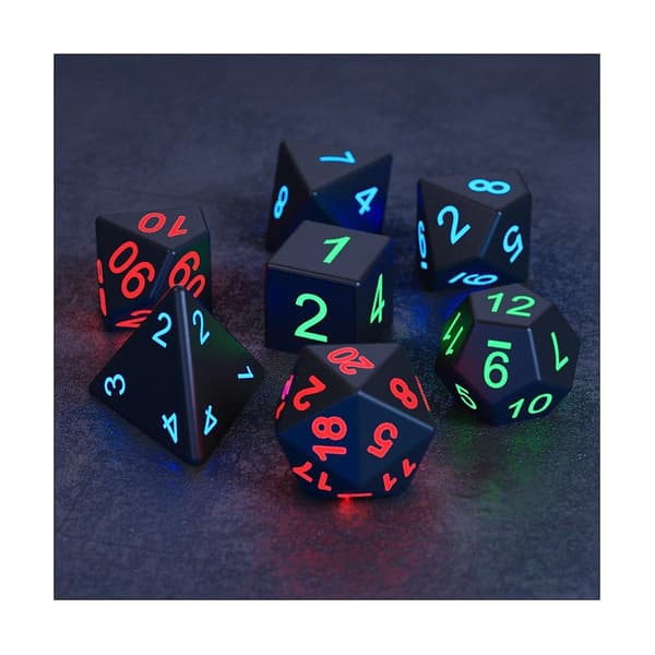 Elektroniska tärningar USB-laddningsbara lysande tärningar Glow Dnd tärningar Polyhedral tärningar Brädspel Party E