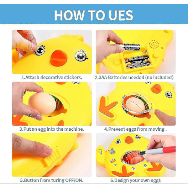 Påskäggsmaskin, Påskäggsdekorationskit, DIY Påskäggsdekorationsmaskin med snurra, Äggmålnings- och färgningsmaskinleksak med [db]