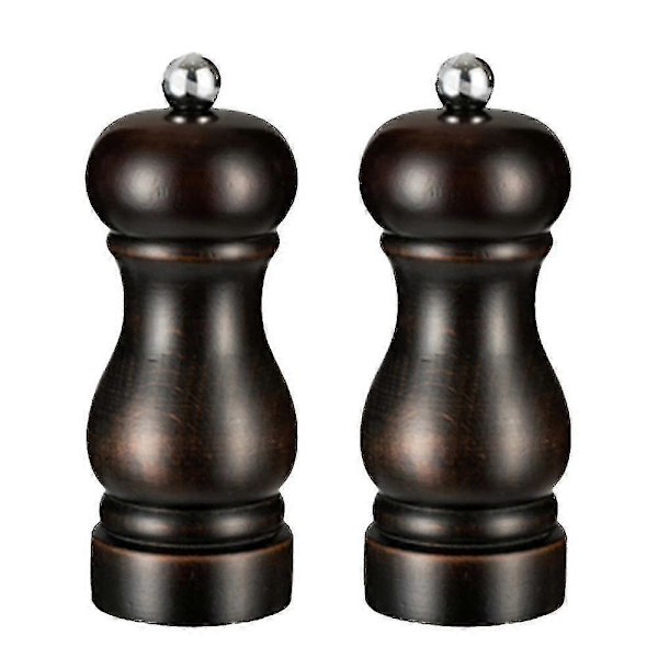 Salt- og pepperkvernsett, manuelle pepperkverner med justerbar grovhet, påfyllbare krydderkverner db brown 5 inch
