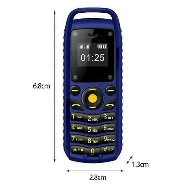 B25 Dual-SIM Mini-puhelin, 0,66 tuuman näyttö, 2G GSM -matkapuhelin - Vihreä [Db] Multicolor Red