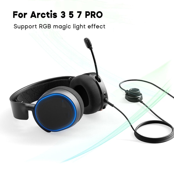 Hållbar ljudkortsförlängningskabel Audiokabel för Arctis 3 5 7 Pro-headset Audiokabel med 3,5 mm adapterkabel