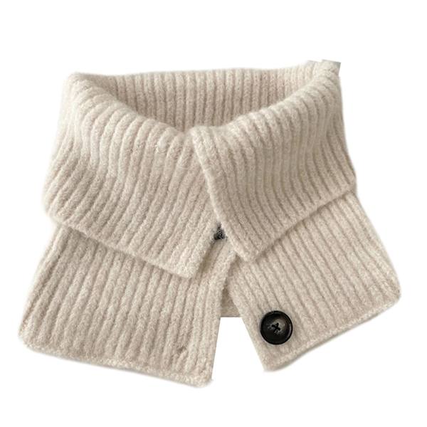 Dam Stickad Falsk Krage Höst Vinter Turtleneck Tröja Halsduk Tjock Elastisk Halsvakt Mode DB Beige (with Wool)