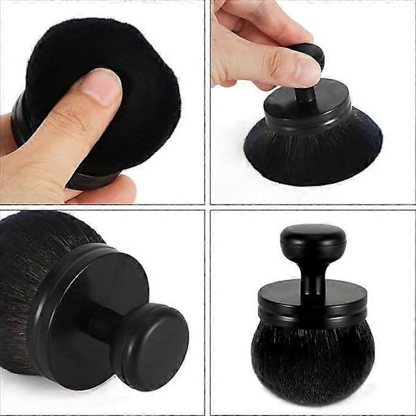 Extra Stor Kroppssminkborste För Ben & Bronzer Solskyddsmedel Applikator Foundation Oval Med Väska Guld Svamp [DB] black