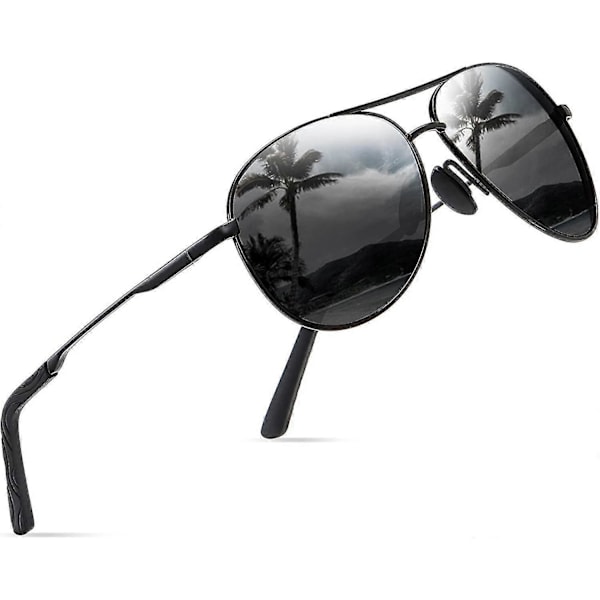 Ed-solbriller-herre-dame-pilot solbriller unisex uv400 beskyttelse polariserede solbriller sorte sungl [DB]