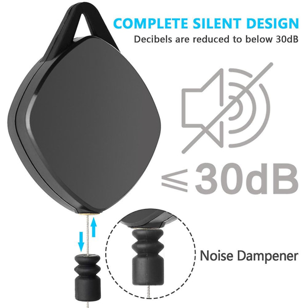 3 kpl VR-kypärän kaapelinkoukku, automaattinen kutistuva kaapelikelalaatikko / Vive Pro / Flaws -kaapelien hallintaan [DB] Black  white