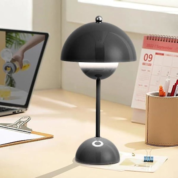 LED-ruukkupöytävalaisin, moderni makaronilamppu, himmennettävä pöytävalaisin 3 värillä [DB] Black