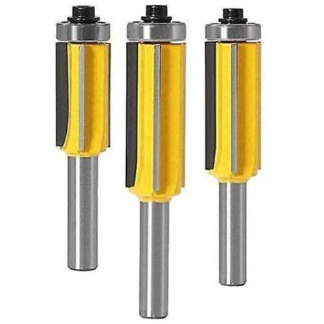 CHOYCLIT 8 mm skaft træfræsersæt med 4 klinger, 3-delt fræsersæt til efterbehandling [DB] Multicolor