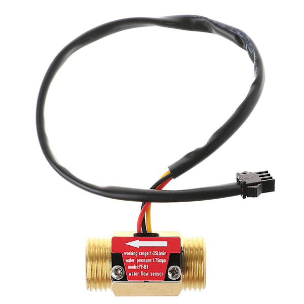Flödessensor G1/2' Vattenflödes Hall Sensor Switch 1-25l/min Flödesmätare Flödesmätare [DB]