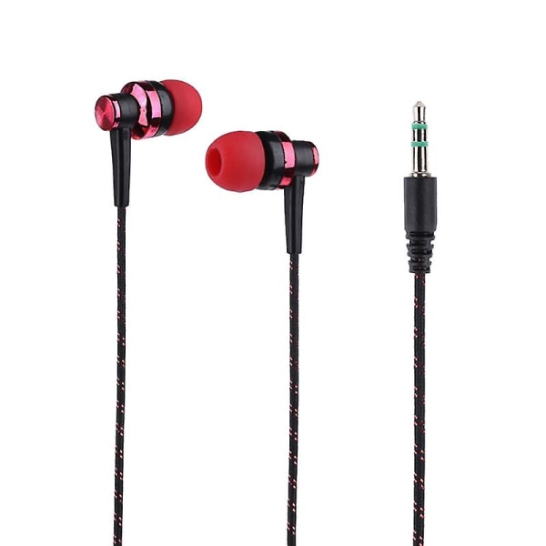 Stilfuld flettet Line Stereo Music In-ear Headset-øretelefon Uden Mic-hovedtelefon Red