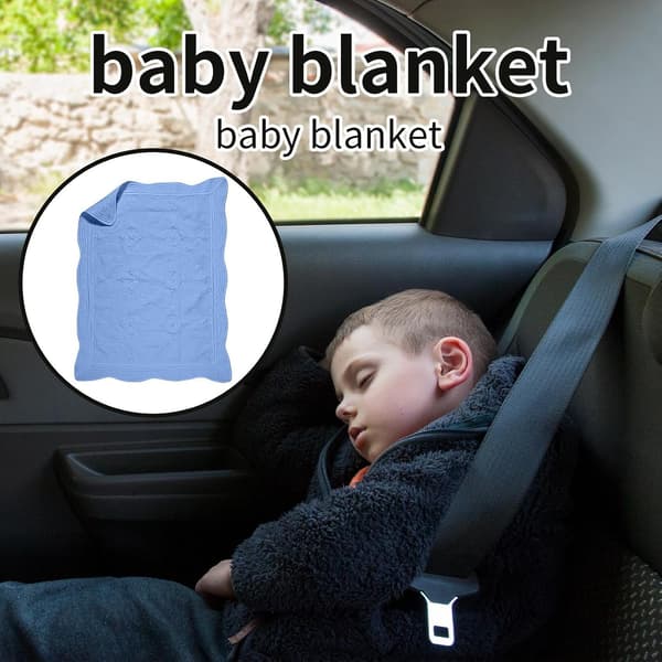 Småbarnsteppe - Preget vattert babyteppe - Maskinvaskbart bærbart småbarnsbarnehageteppe, sammenleggbart svøpeteppe for barnevogn bil [DB] Blue