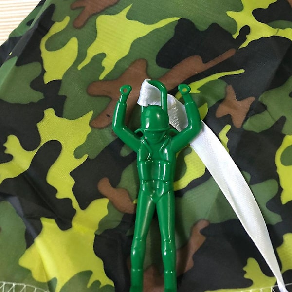 Håndkastet Mini Soldat Camouflaged Faldskærm Til Børn Udendørs Legetøjsspil Educational Db Green