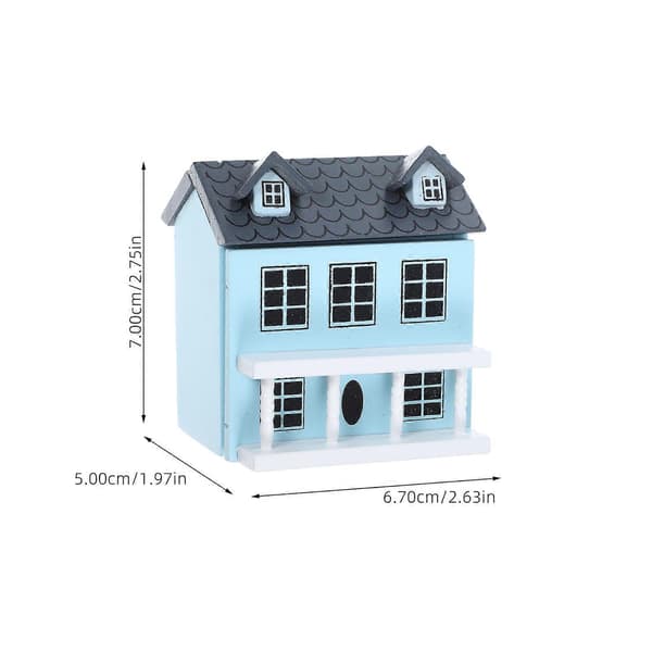 Blå Miniature Hus Dukkehus Møbler til Indretning 1:12 Model Rekvisit[DB]