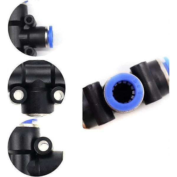 Pe8 t-koppling anslutning luft pneumatiska anslutningar 3-vägs snabbkopplingar 8mm tryckplugg connec [DB]