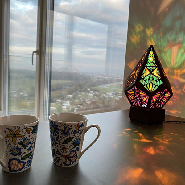 Golvlampa i trä, bohemisk stil, USB-dekoration, belysning [DB]