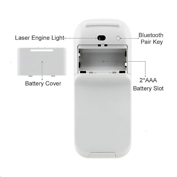 Bluetooth Silent Trådløs Datamus Arc Touch Overflate Mus Ultra Tynn Laser Gaming Folding Mus (FW) Matcha green