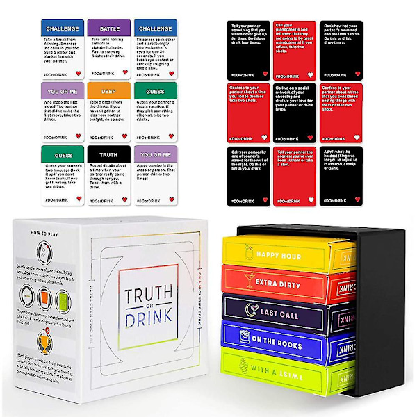 Do or Drink Date Night / Win Or Blackout / Truth Or Drink / Party Drinking Games / Do or Smoke Game [DB] Red