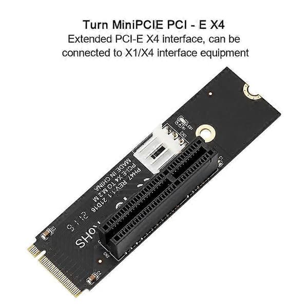 PCI-E X4 Sporkort PCI-E Riserkort M2 til PCI-E Utvidelseskort Høyhastighetsoverføring 2 stk [DB] Black