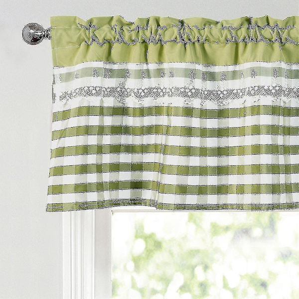 Keittiön verhot sisustus ikkuna verho ylellinen kahvila valance topper verhot A db Yellow Green 74cmx61cm