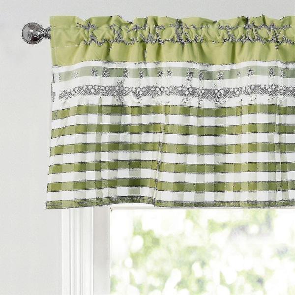 Kjøkken Gardiner Dekor Vindusgardin Luksus Cafe Valance Topper Draperier A db Yellow Green 130cmx41cm