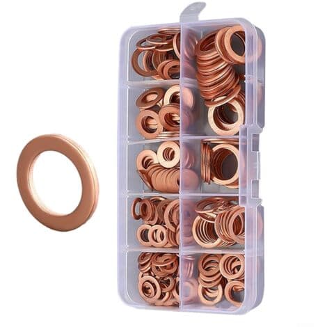 200-pack koppar O-ringar för motoroljeplugg