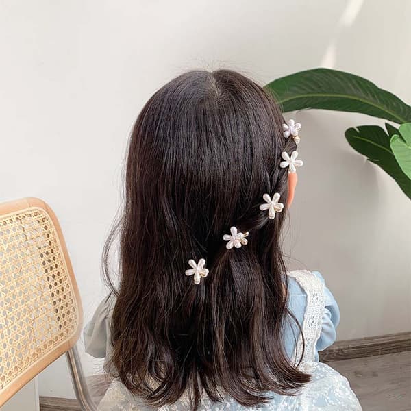 Hårspenner – Mini blomsterformede hårspenner – Sett med 10 – Elegante tilbehør (DB)