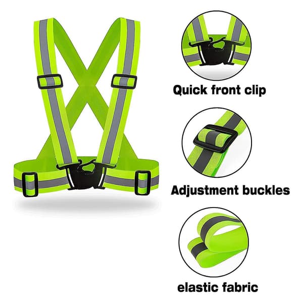 2-pack reflexvästar med hög synlighet - Justerbart bälte med hög synlighet, fluorescerande [db]