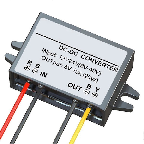 DC-DC 12V/24V til 5V Bil Strøm Konverter Step-Down Modul Source Buck Adapter [DB] 10A