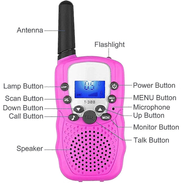 Walkie Talkies för Barn - Lång Räckvidd, Sekretess, Röstaktivering, Ficklampa [DB] Blue1