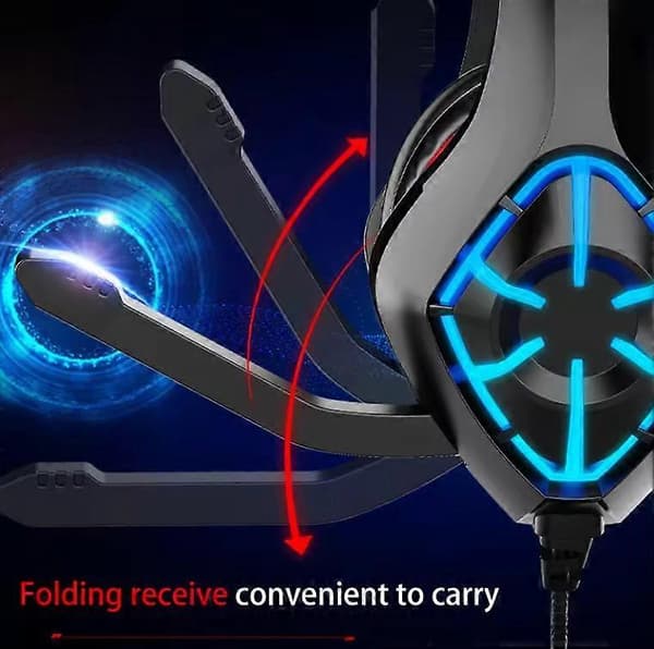 G2000 Trådløst Bluetooth Gaming Headset med mikrofon til PC Kablet Over-Ear Gaming Headset til [DB] Blue