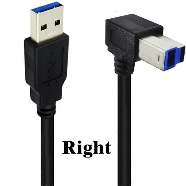 USB3.0 Kabel A Hane till B Hane 90 Graders Rätvinkel USB3.0 Skrivarkabel [DB] Right bend
