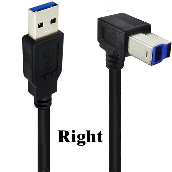 USB3.0 Kabel A Hann til B Hann 90 Graders Rett Vinkel USB3.0 Printerkabel [DB] Left bend
