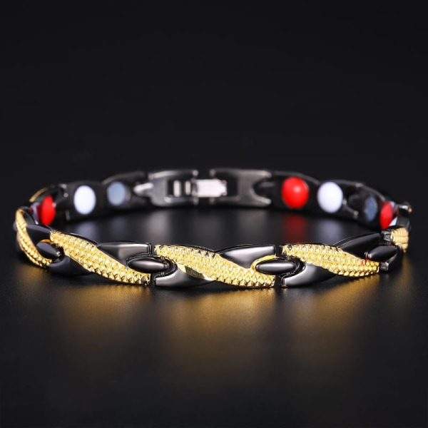 Magnetic Therapy Bracelet Elegant Steel Bracelet Jewelry Therapeutic Sliver And Gold Plated