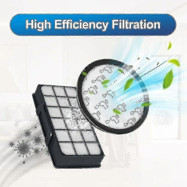 Sett med 2 HEPA-filtre for Rowenta Silence Force Cyclonic 4aaaa Ro7647ea Ro7663ea Ro7676ea (modell Ro76xx) støvsugere [DB]