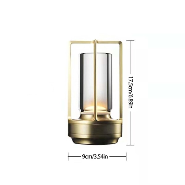 Krystall lys, tre farger oppladbar LED-lys, egnet for restauranter/soverom/barer/kafeer/campinglys-yujia [DB] Golden